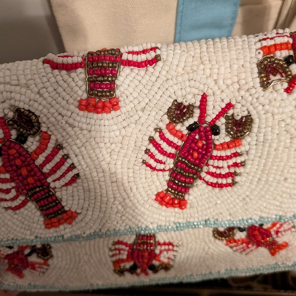 Viral NWT Sol Mer Lobster Beaded Bag - Picture 7 of 9